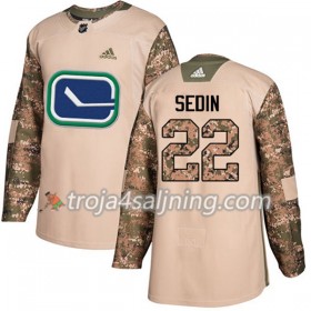 Vancouver Canucks tröja Daniel Sedin 22 Adidas 2017-2018 Camo Veterans Day Practice Authentic - NHL Tröjor Herr